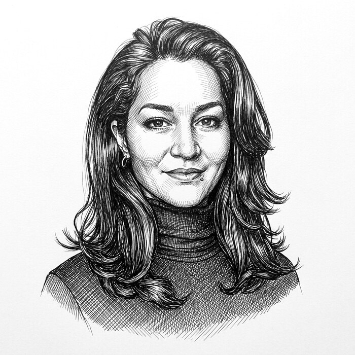 Illustrated portrait of Nida Shah